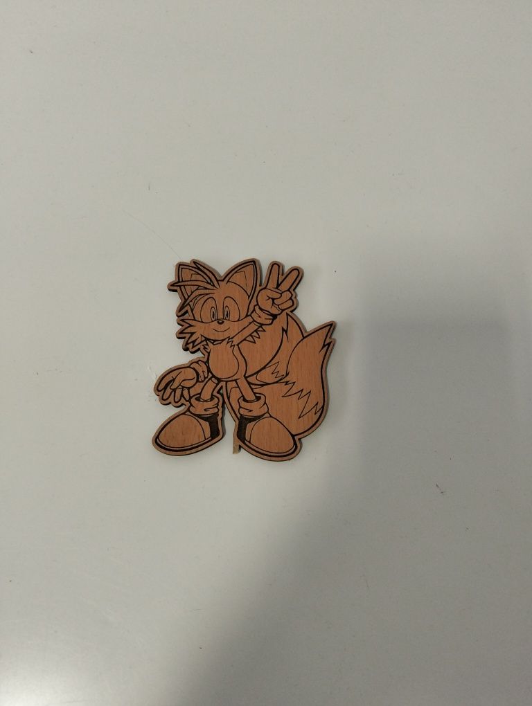 Pacote de 4 mini personagens em 2D de madeira do Sonic (FRÁGIL)