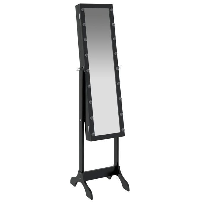 Vidaxl Lustro Stojące Z Led, Czarne, 34X37X146 Cm