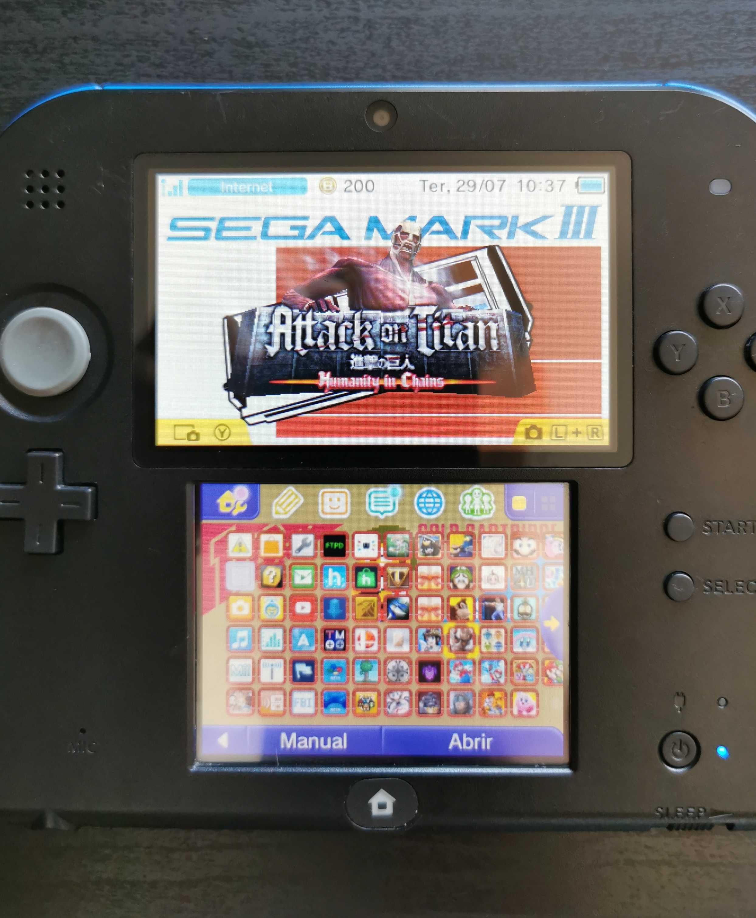 Nintendo 2ds desbloqueada 128gb + jogos. Ótimo estado!