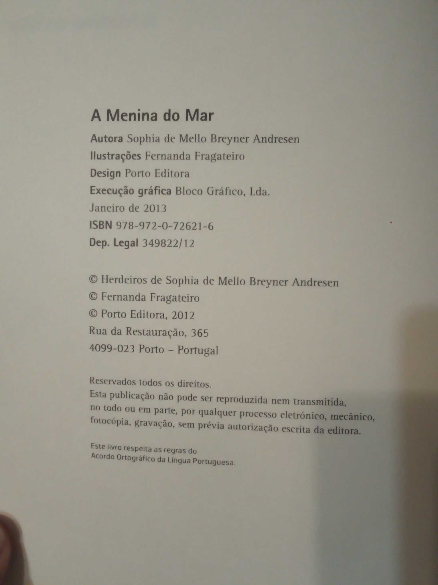 Livro  "A Menina do Mar", Plano Nac. de Leitura