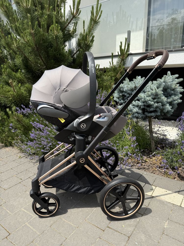 Cybex priam 4.0 3в1 Off White, шасі Rosegold.