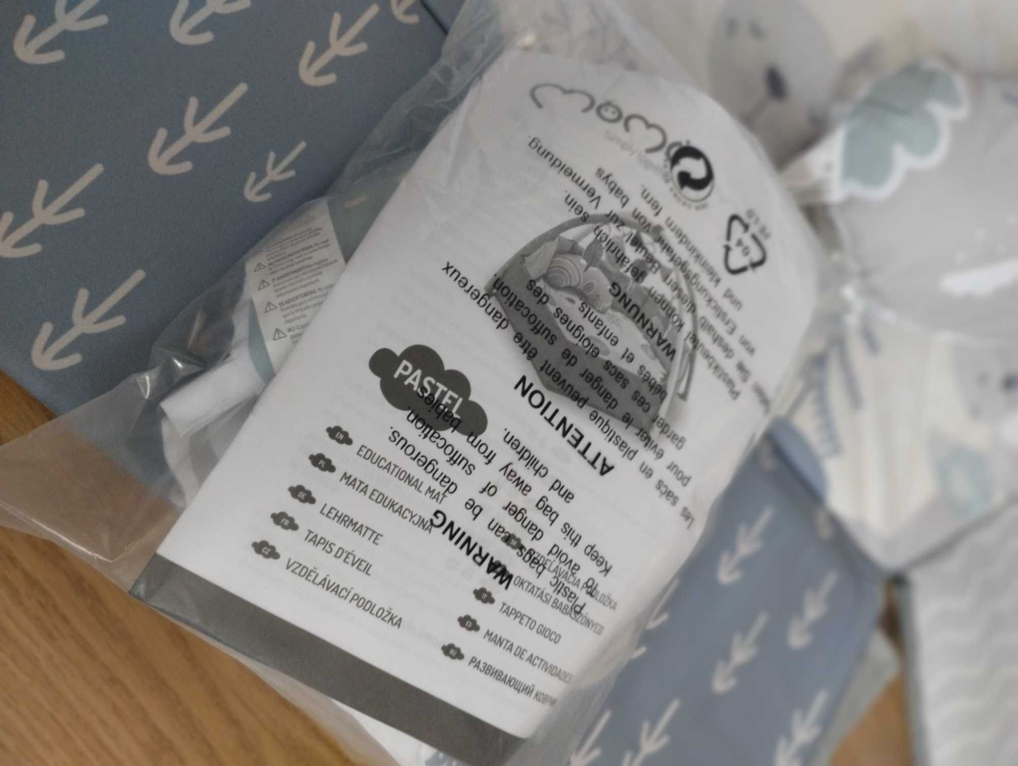 MoMi Mata Edukacyjna kojec PASTEL 3w1 piłeczki zabawki suchy basen