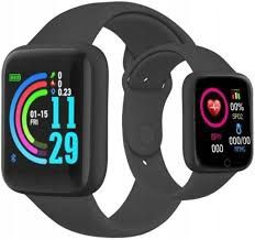 Smartwatch Y68 inteligentny zegarek srebrna koperta menu j polski