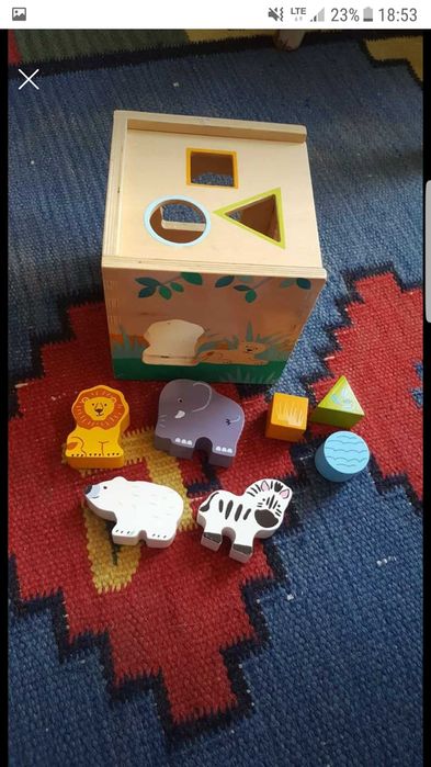 Kostka, drewniany sorter Tchibo zwierzęta jak nowy