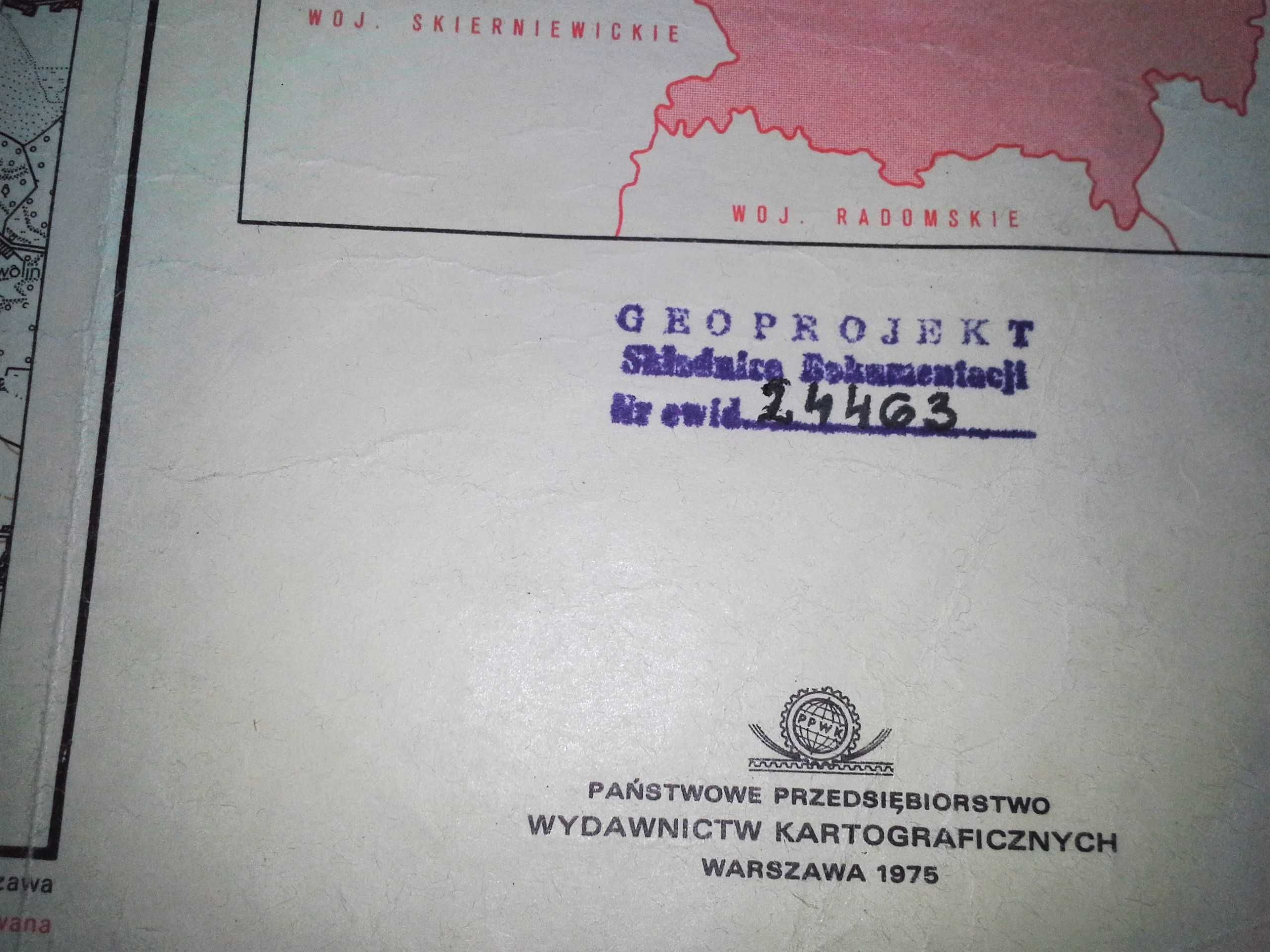 Stara Mapa Województwo Stołeczne Warszawskie 1975 rok