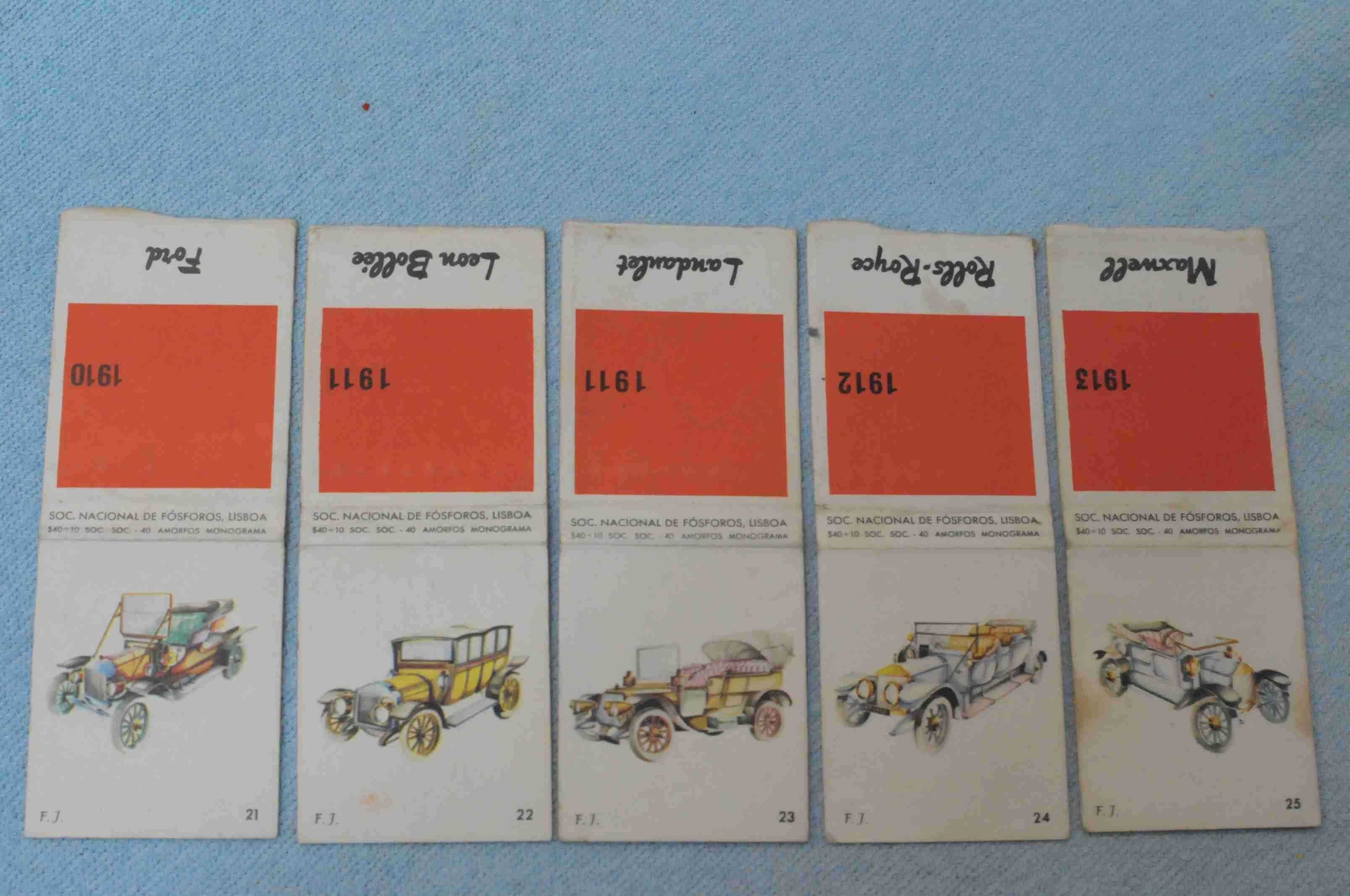 Vintage – Carteiras de fósforos - Monogramas de viaturas antigas (sv)