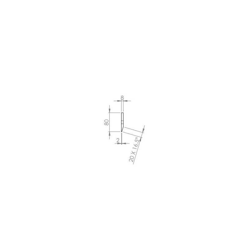Nóż wału uprawowego 476x80x8 mm średnica otworu 18mm, jednostronny