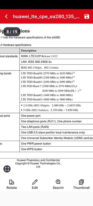 Роутер Huawei LTE.  CPE eA280-135