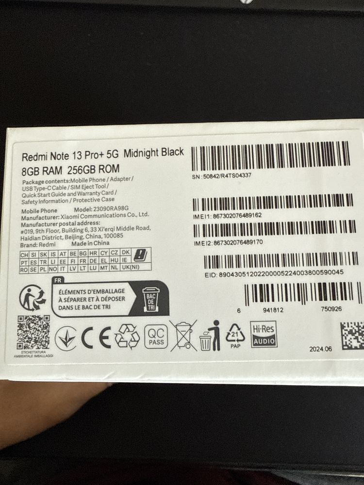 Redmi Note 13 Pro + 5G -256Gb