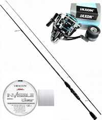 Spinning Jaxon Grey Stream 4-17 240cm Jaxon Blue Drop DX 300 Plecionka