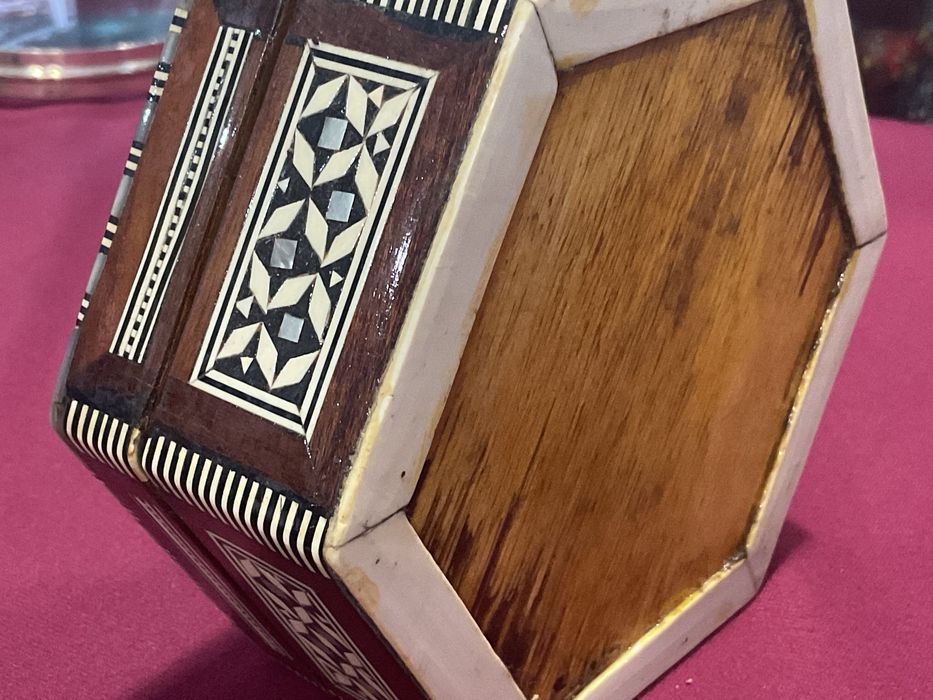 Caixa joias mosaic moorish madre pérola 11x5,5 cm