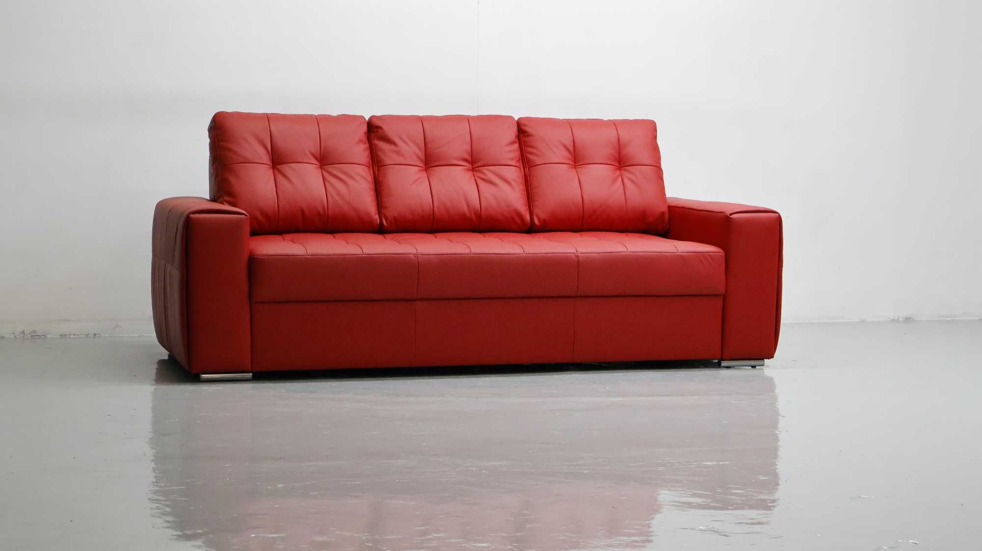 3 osobowa sofa, kanapa, czerwona SKÓRA naturalna madras 6038 SALON