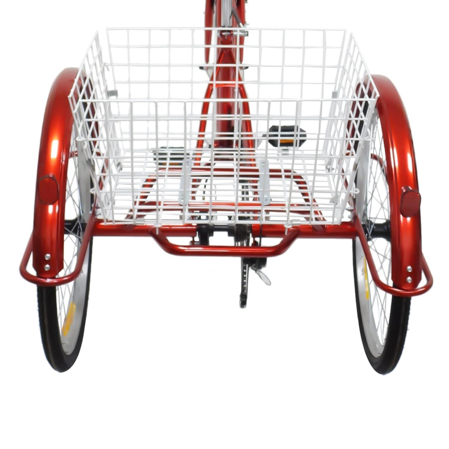 EurHomePlus Rower trójkołowy 24", czerwony, 6-biegowy, dla dorosłych,