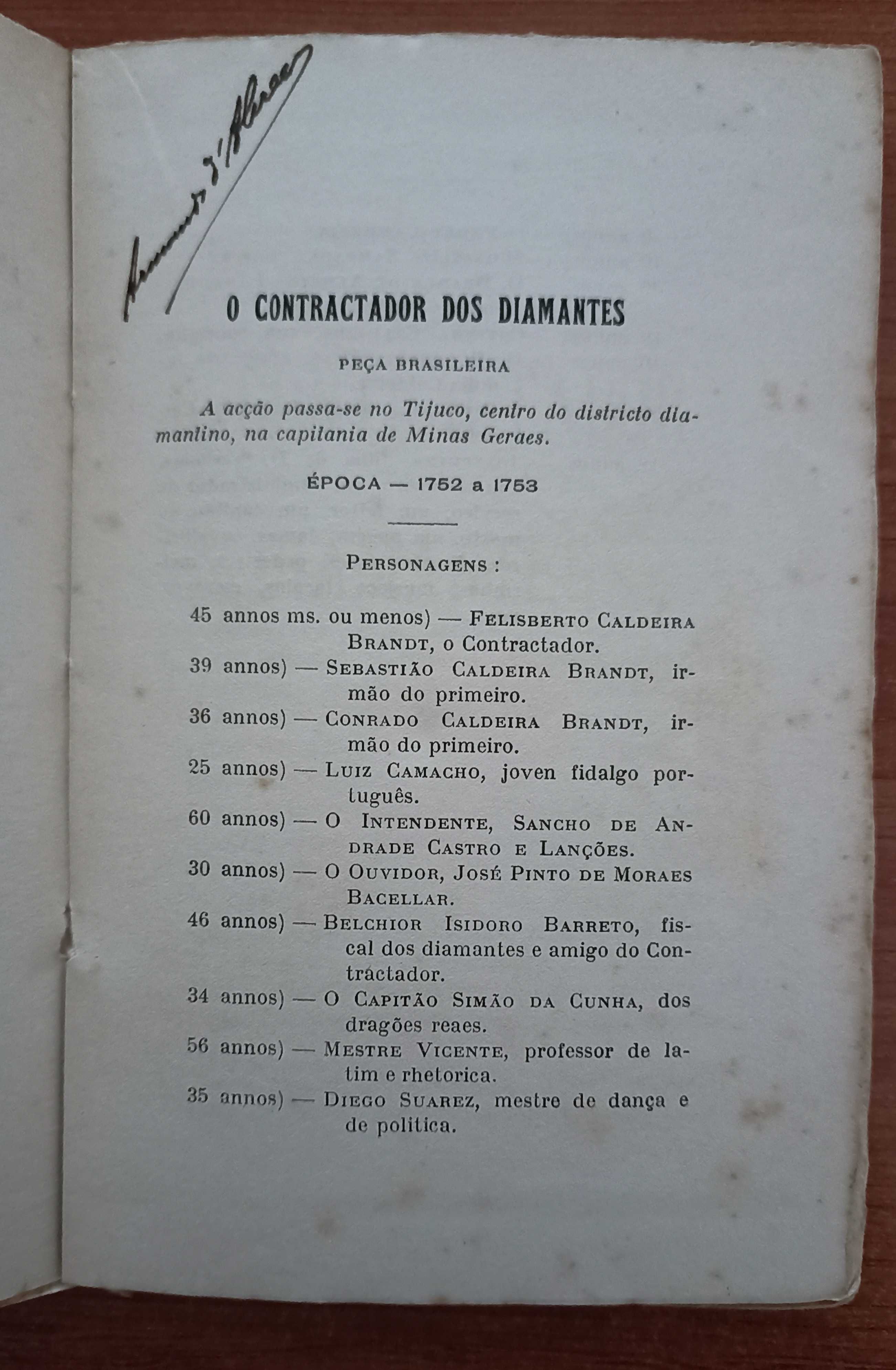 O Contractador dos Diamantes, Peça em 3 atos e um quadro (1917)