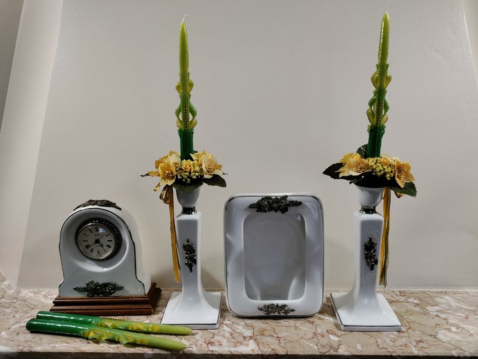 Loiça decorativa porcelana e estanho