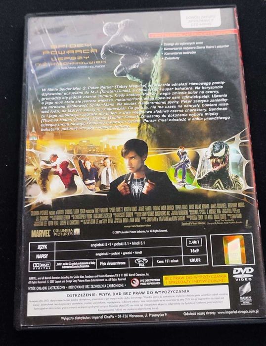 Spider-Man 3 filmy DVD