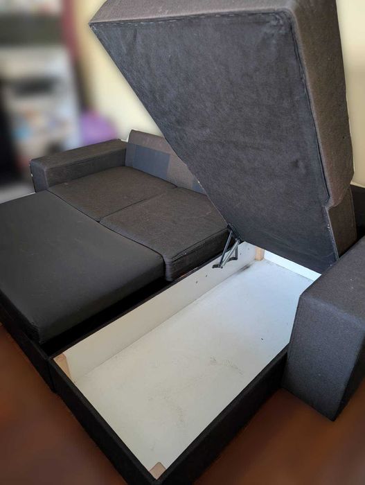Narożna sofa z funkcją spania + pojemnik