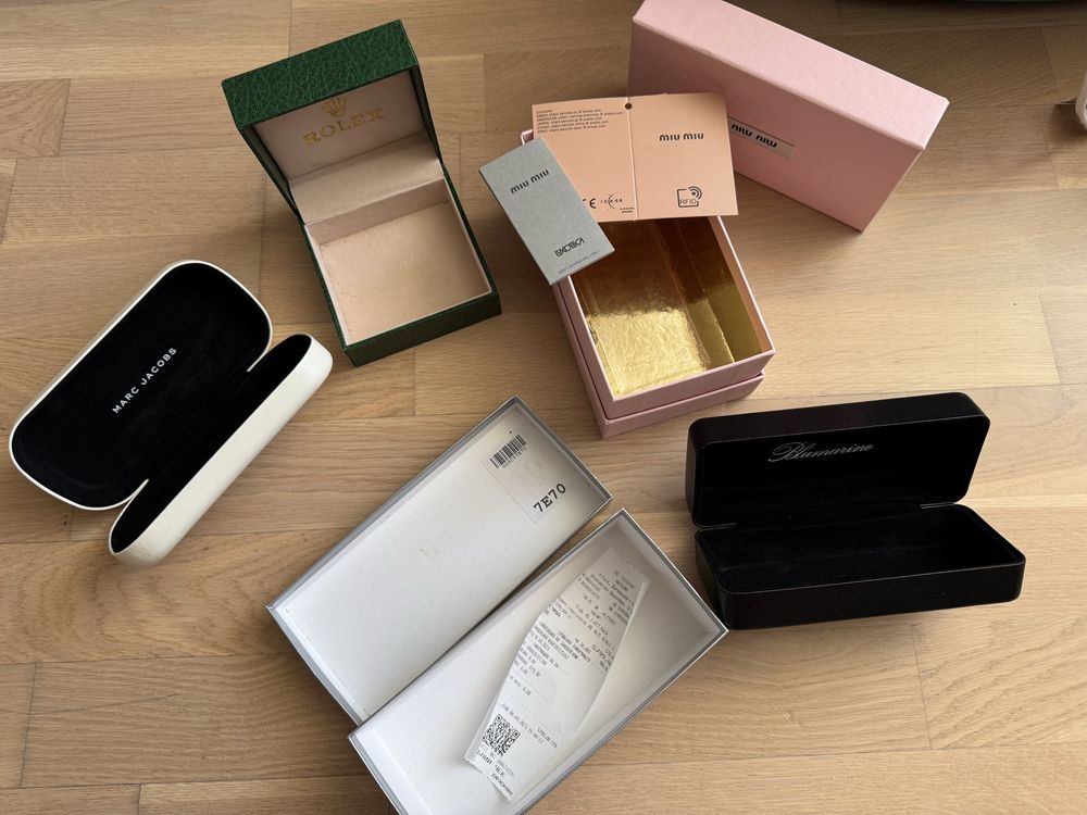Фірмові коробки брендові rolex/miu miu /rayban /marc jacobs/ blumarine