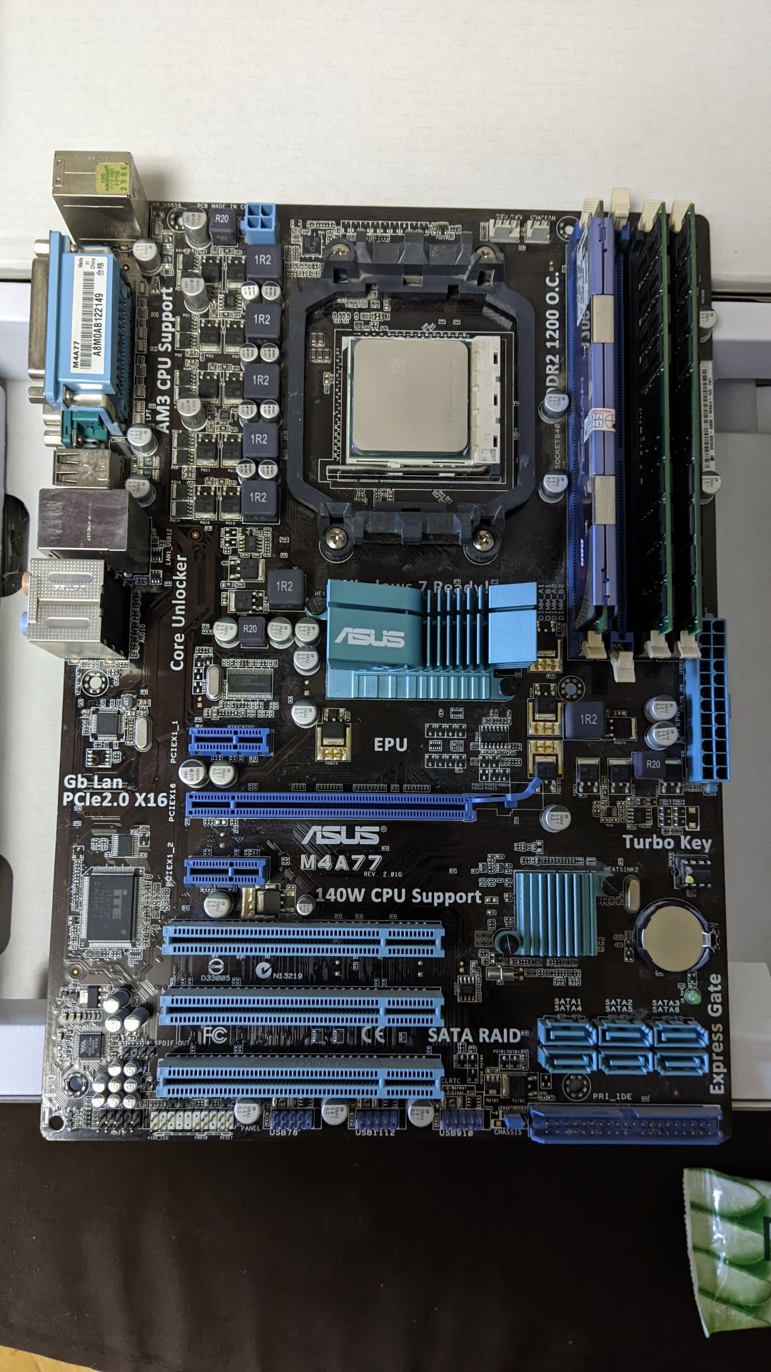 Материнская плата M4A77 + процессор Phenom 960 + DDR2 10гб