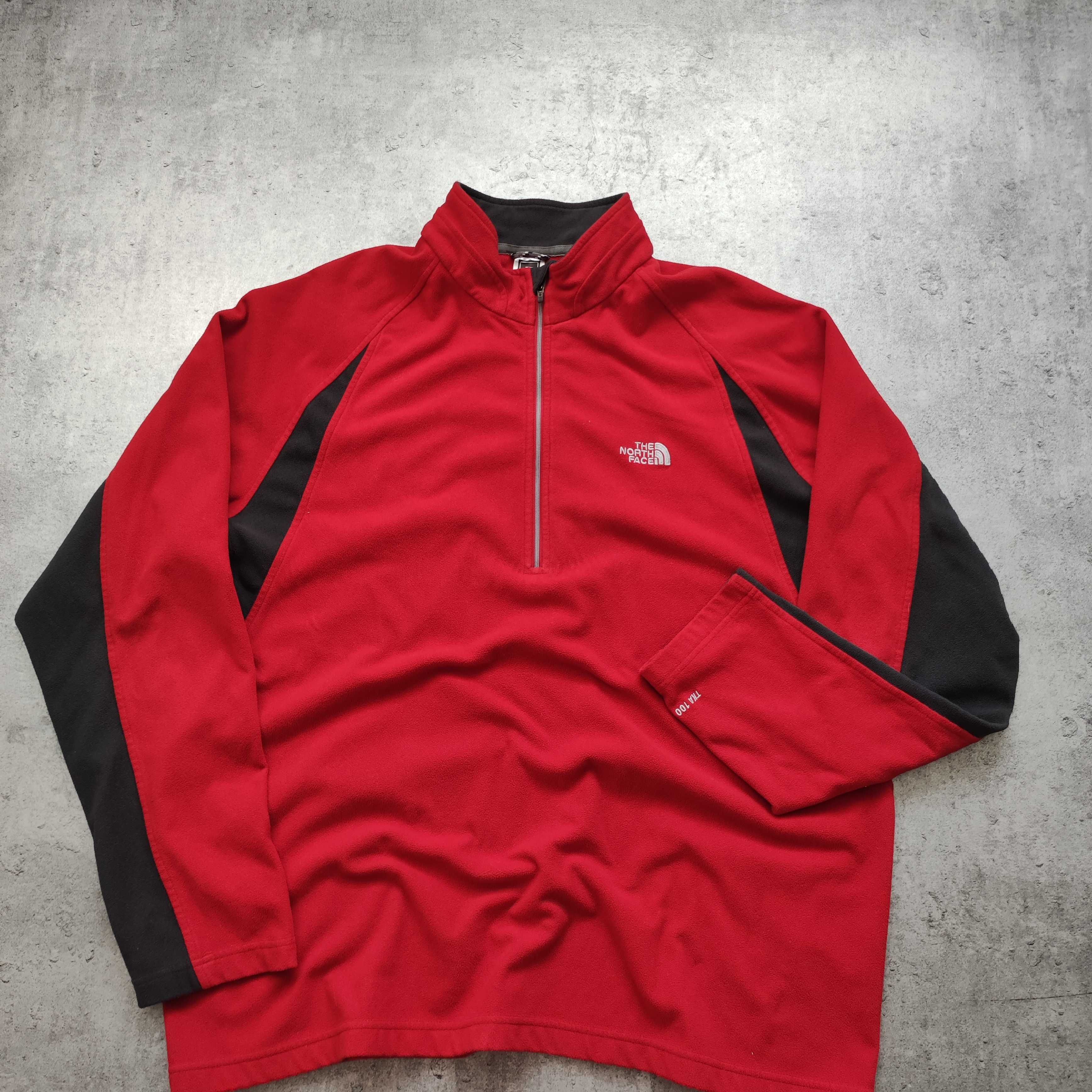 MĘSKA Bluza PREMIUM TNF The North Face Czerwona Polartec TKA100 Suwak