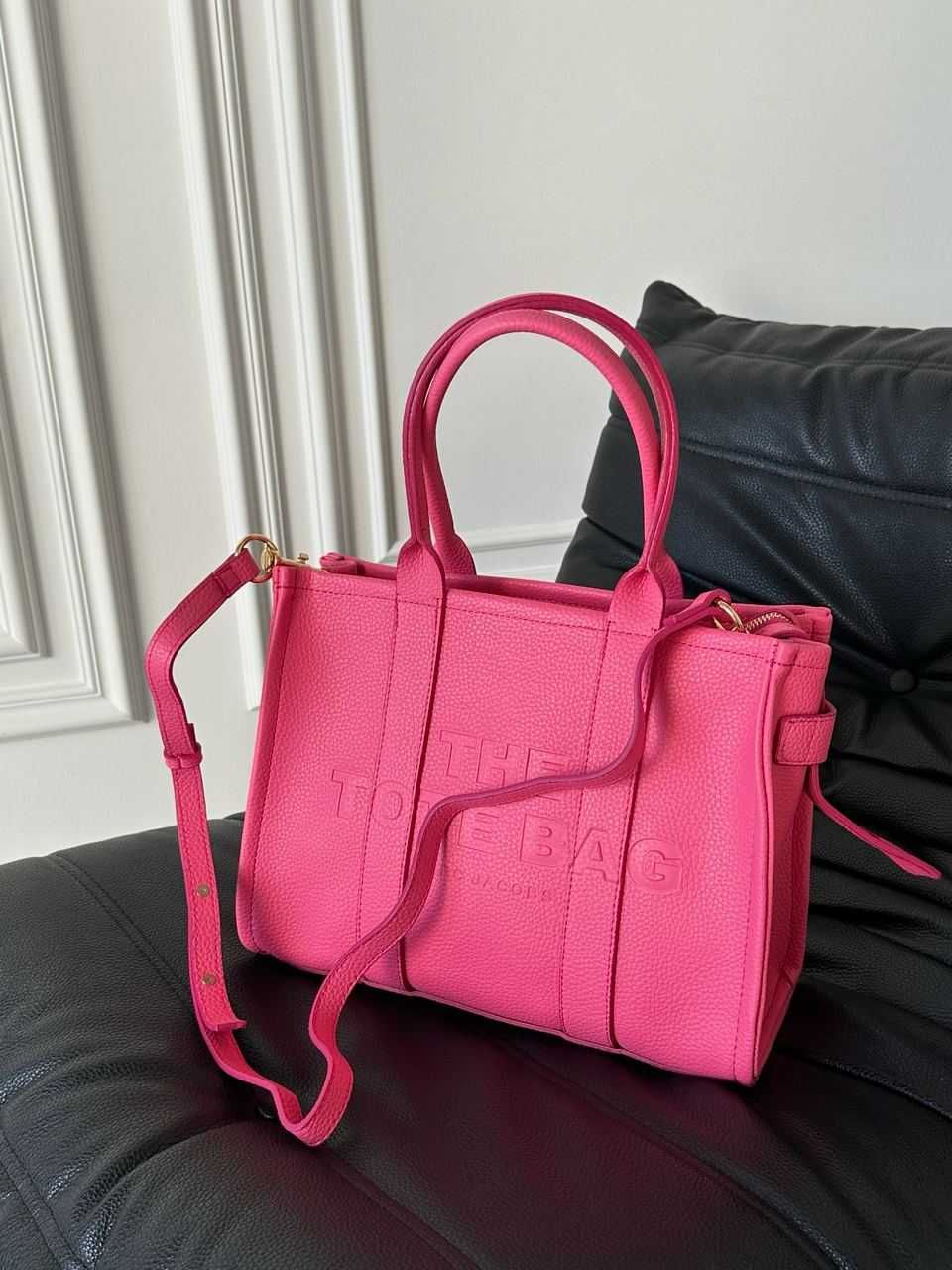 Damska srednia shoperka MJ Tote Bag Pink torba koloru fucsja