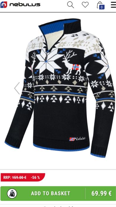 Мужской свитер в скандинавском стиле на Новый год.