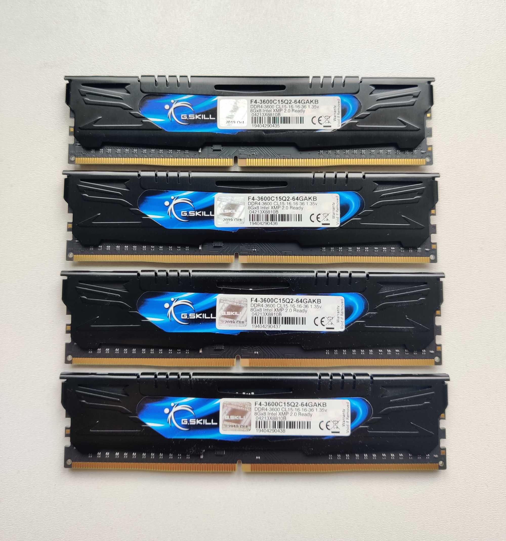 16GB 2x8GB 4x8GB B G.Skill ARES DDR4 3600MHz B-Die Samsung