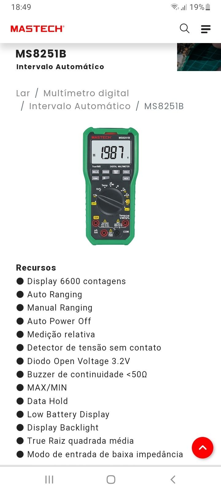 Aparelho de Medir Multimetro