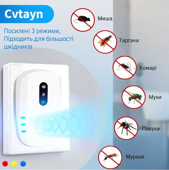 Ультразвуковий Відлякувач мишей, гризунів та комах США новинка