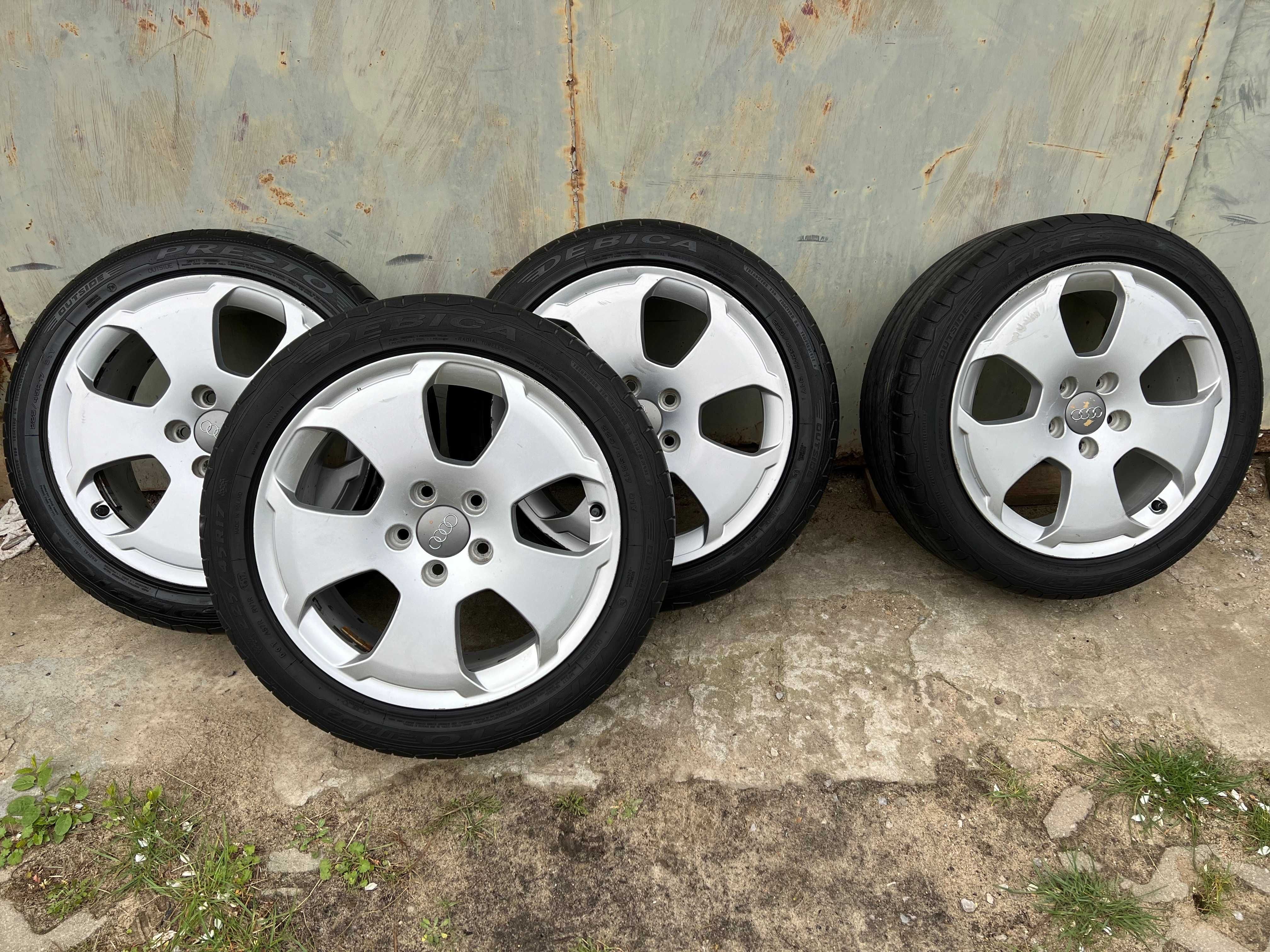 oryginalne felgi Audi 17" 7.5Jx17H2 ET56 +opony używane z VW Passat B6