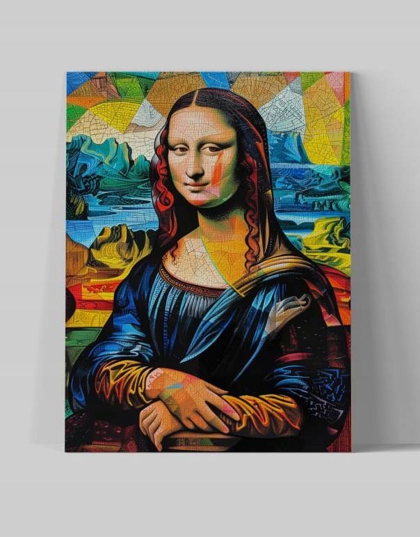 Obraz na płótnie Mona Lisa w stylu Picassa 90x120 cm, nowoczesny dekor