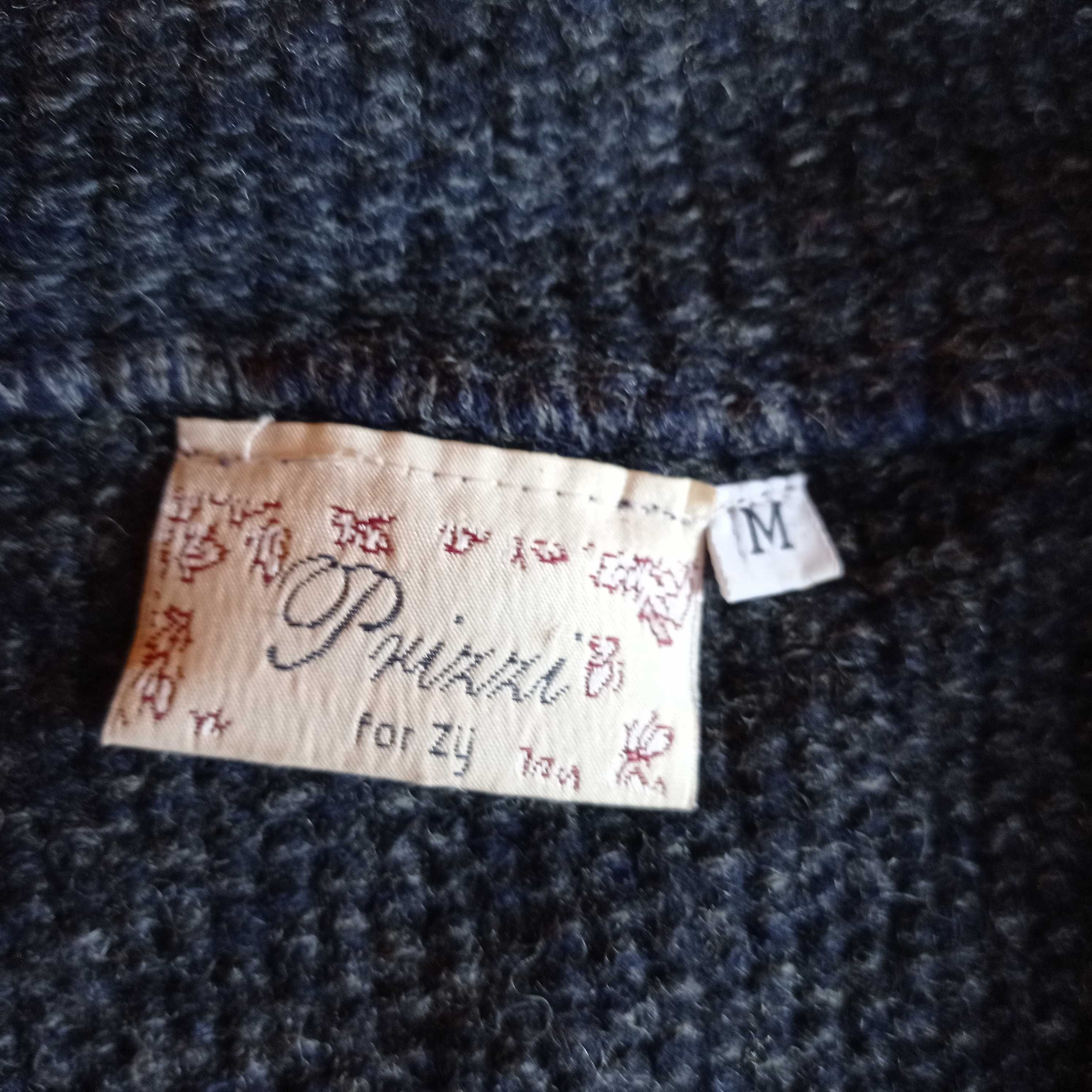 Prizzi for Zij Oversize szary kardigan sweter 100% wełna rozm M