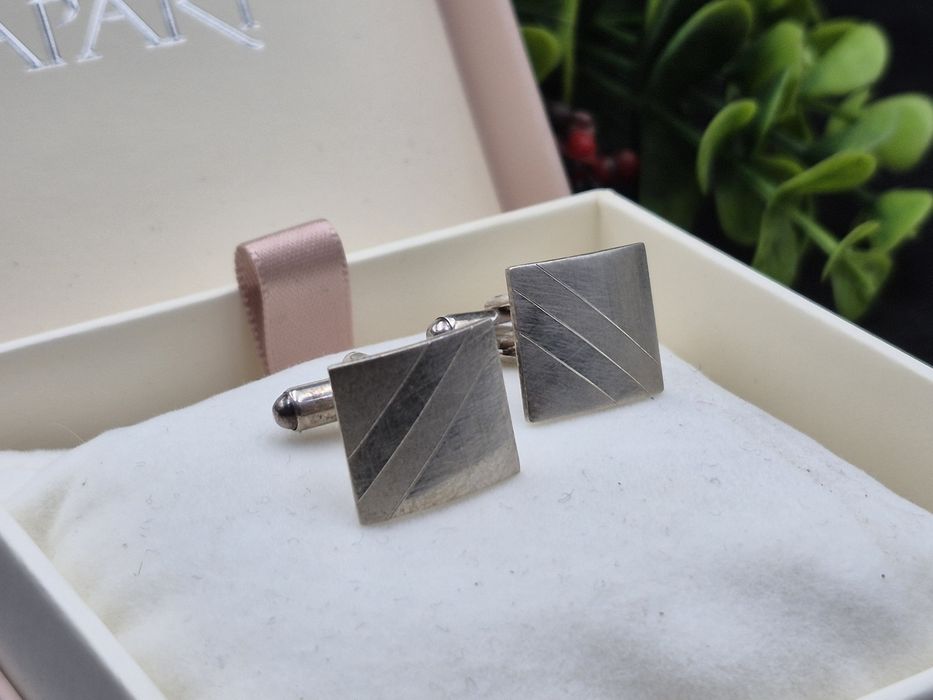 Srebro 925 srebrne spinki do mankietów koszuli