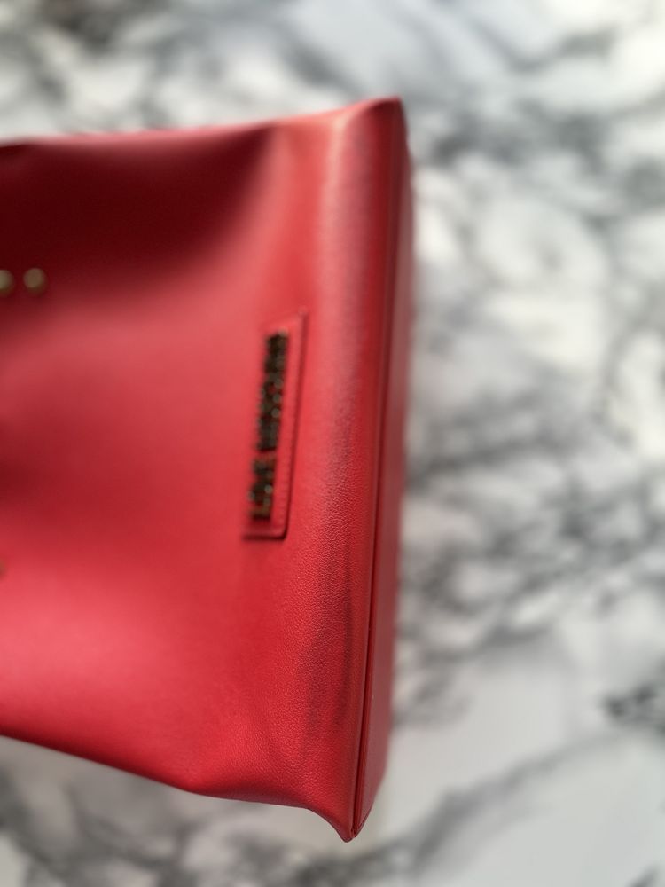 Torebka love moschino czerwona na ramię shopper bag