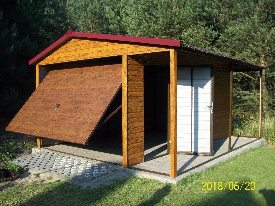 drewnopodobny garaż blaszany 4x6 profil ocynkowany