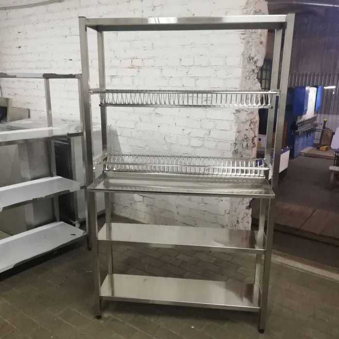 Столи з нержавіючої сталі, полиці, мийки, стелажі, тумби, шафи