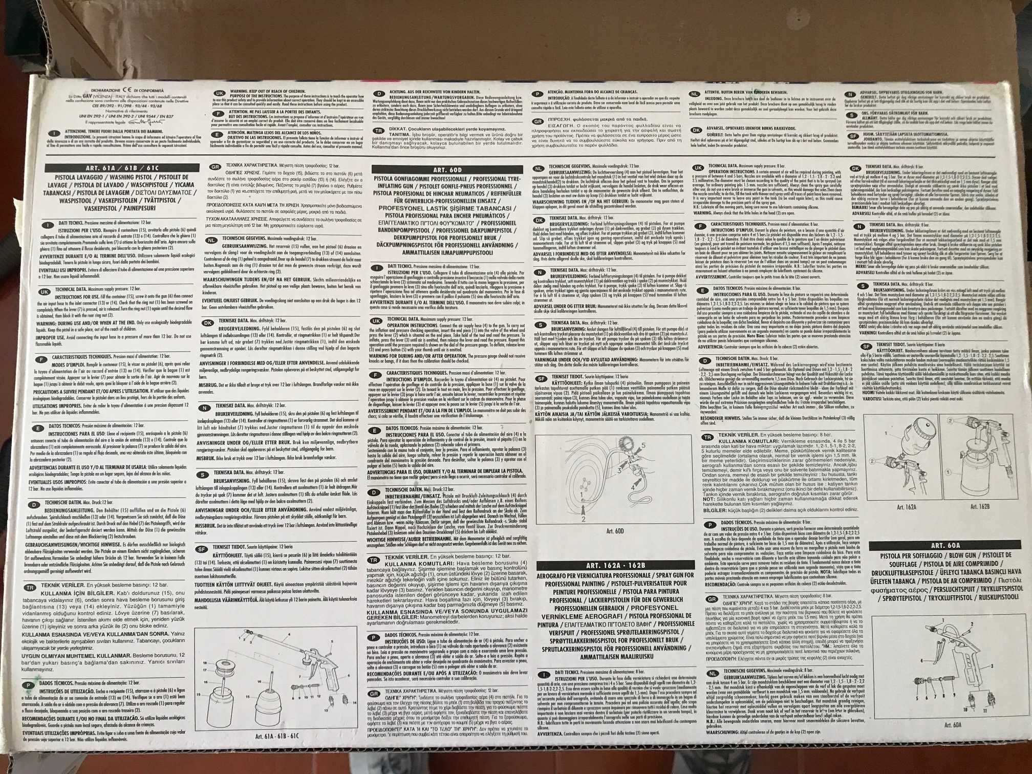 KIT de acessórios para ar comprimido - Marca GAV
