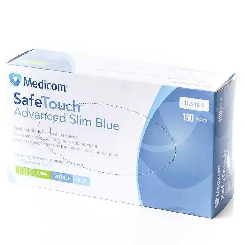 Рукавички нітрилові Medicom Safe Touch, Блакитні 100 шт, L