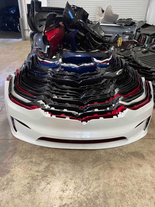 Tesla model X plaid запчасти тесла плейд розборка бампер фари капот