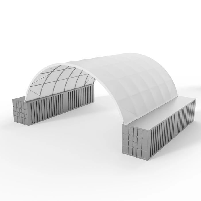 Zadaszenie kontenerowe 12x24m Całoroczne Gruba plandeka Wiata