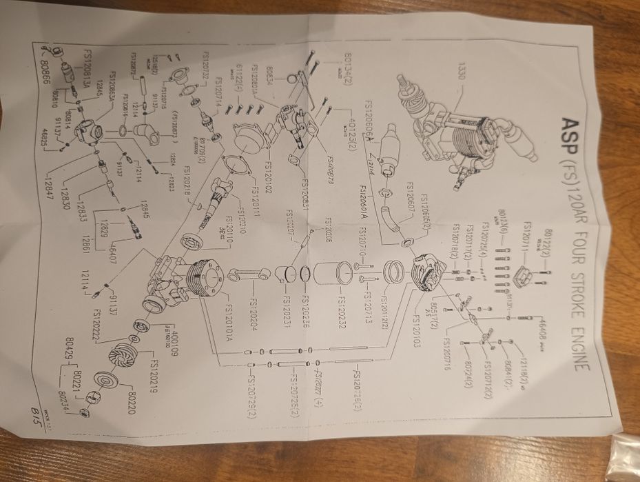 Silnik RC ASP FS 120AR Silnik spalinowy modelarski