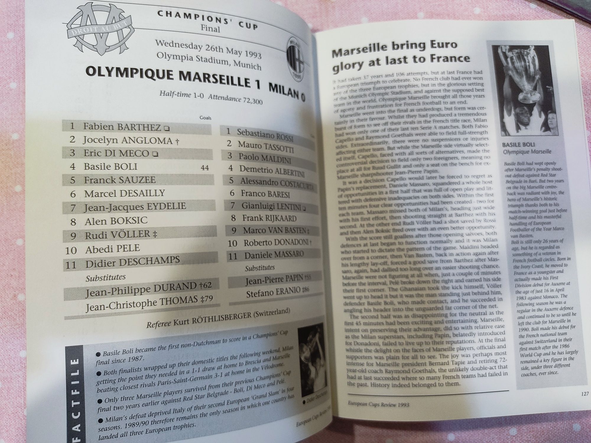 Livro European cups review 1993