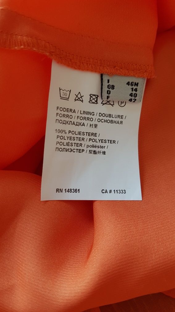 Piękna Jedwabna Pomarańczowa Sukienka PINKO rozmiar XL