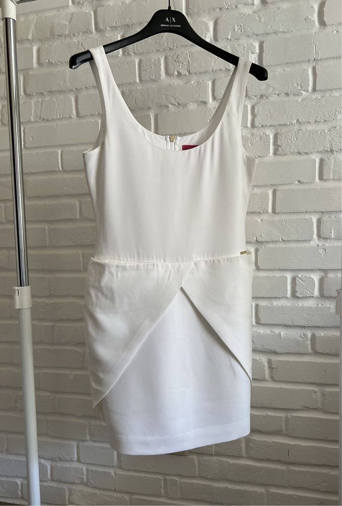 Молочна біла сукня сарафан міні