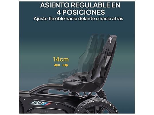 Homcom Gokart dla dzieci z regulowanym siedzeniem.
