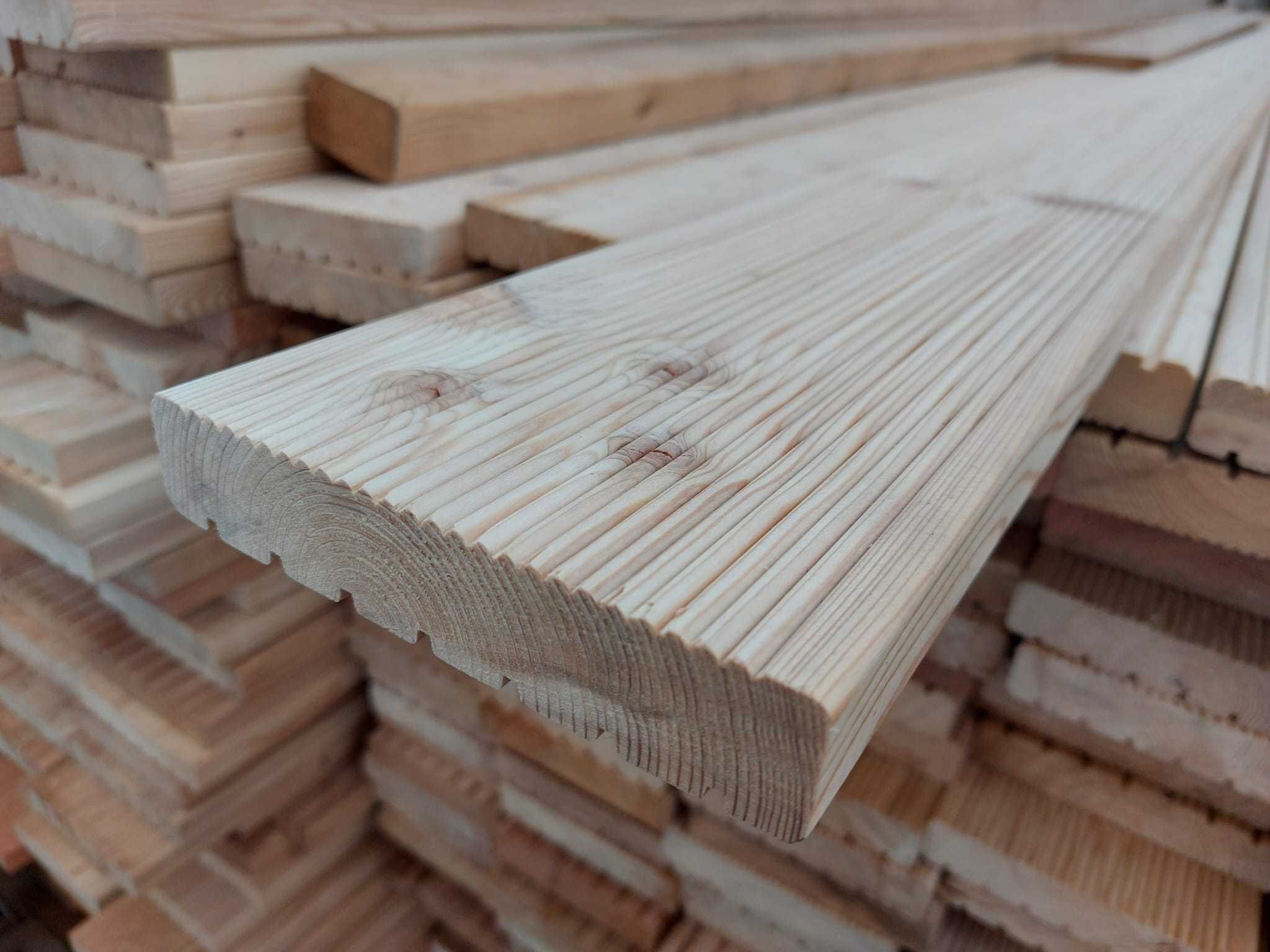 MODRZEW SYBERYJSKI deska tarasowa ryflowana drewno naturalne 2,5m - 6m