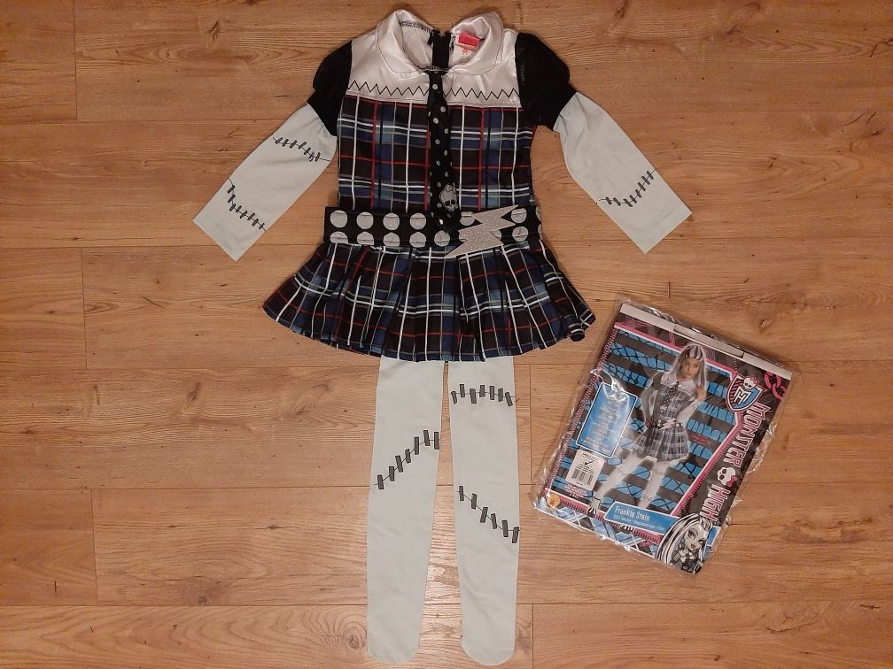 Strój Monster High kostium Franke Stein sukienka trup mroczna lalka 98