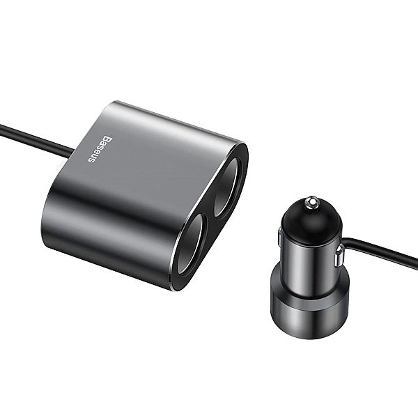 Rozdzielacz Baseus CRDYQ-01/2x gniazdo zapalniczki 80W 2x USB-A 3.1A -