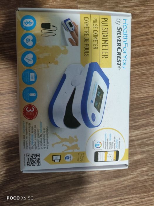 Silvercrest pulsoksymetr napalcowy bluetooth nowy