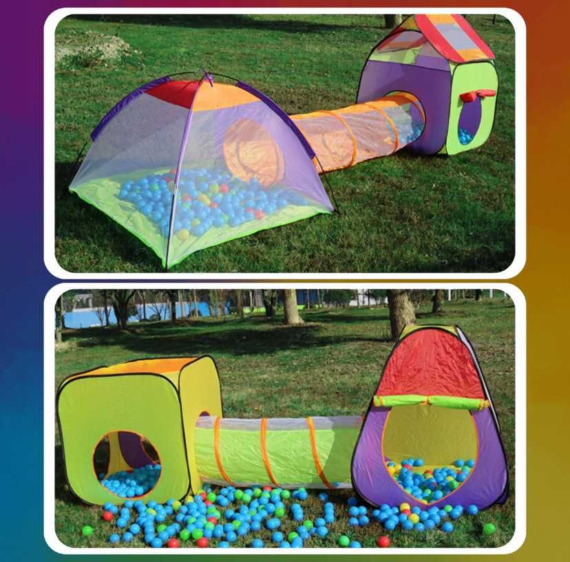 Plac zabaw dla dzieci domek z tunelem suchy basen namiot duży zestaw